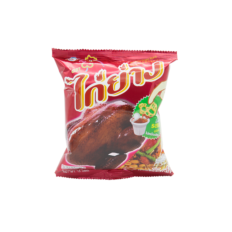 ไก่ย่าง รสส้มตำ 15 กรัม ขนมทอดกรอบ ตราไก่ย่าง รสส้มตำ 15 กรัม